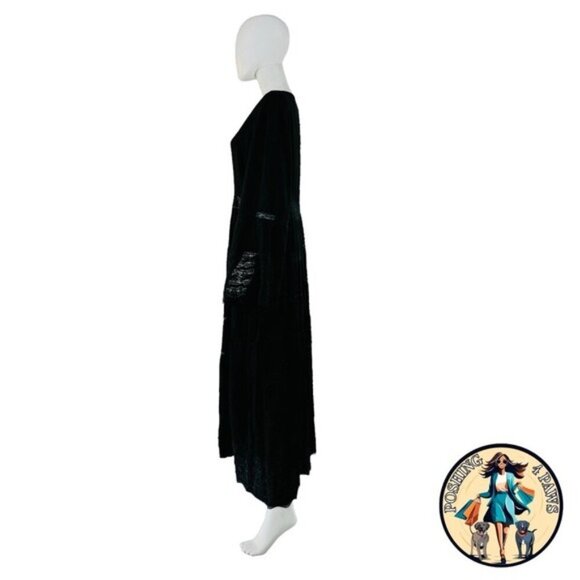 Hyacinth House NEW Lydia V Neck Black Lace Tiered Elegant Maxi Dress Size XS - Picture 7 of 8